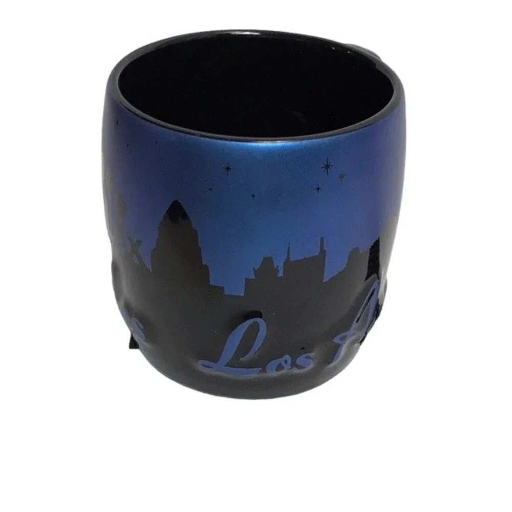 Los‎ Angeles Skyline CERAMIC COFFEE MUG (24 Oz)Black&Blue Hollywood￼ Americaware